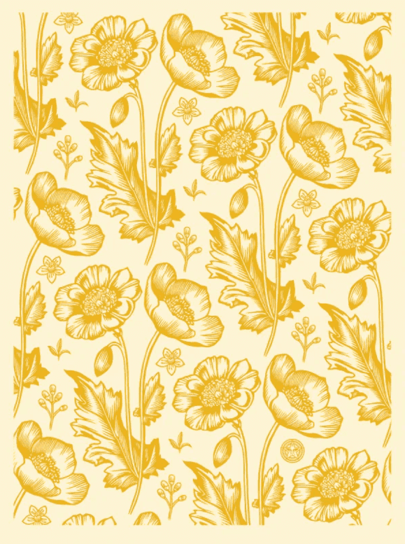 Shepard Fairey (Obey), ‘Sedation in Bloom (Cream and Gold)’, 2021, Print, Screenprint on thick cream Speckletone paper, null, Numbered