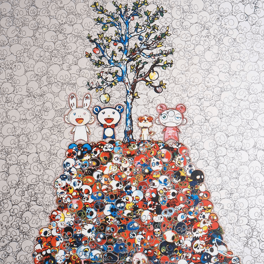 Takashi Murakami, ‘DOB, And POM atop The Mound Of The Dead’, 2013, Print, Offset lithograph in colours on wove paper
, null, Numbered