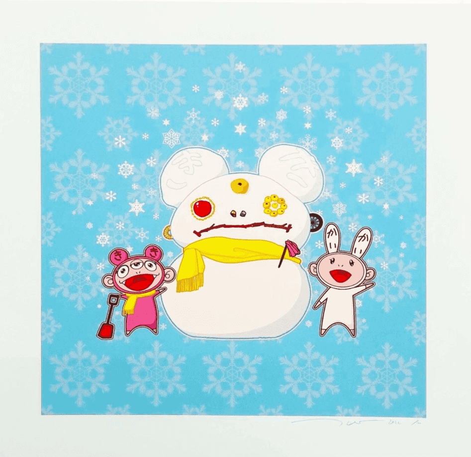 Takashi Murakami, ‘Snow, Moon, and Flower - Snowman’, 2022, Print, Archival Pigment Print + Silkscreen
, null, Numbered