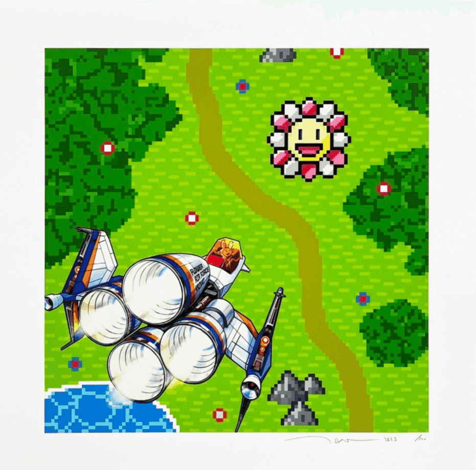 Takashi Murakami, ‘Soaring and Incoming - In the Meadow’, 2023, Print, Archival Pigment Print + Silkscreen
, null, Numbered