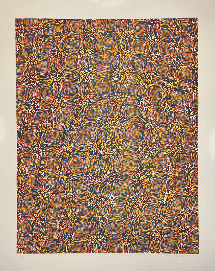 Tauba Auerbach, ‘A Half Times a Half Times a Half (Fine)’, 2008, Print, Colour aquatint etching on paper, Paulson Fontaine Press,