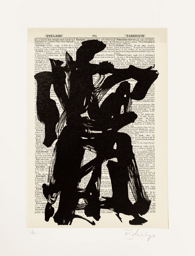 William Kentridge, ‘Universal Archive (Ref.06)’, 2012, Print, Linocut printed on Shorter Oxford English Dictionary, null, Numbered
