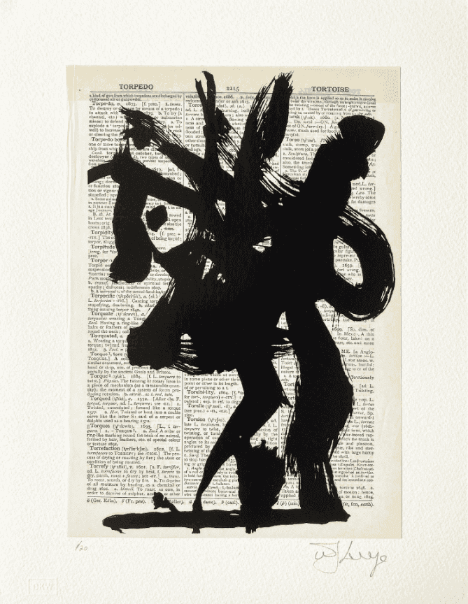 William Kentridge, ‘Universal Archive (Ref.43)’, 2012, Print, Linocut printed on Shorter Oxford English Dictionary, null, Numbered