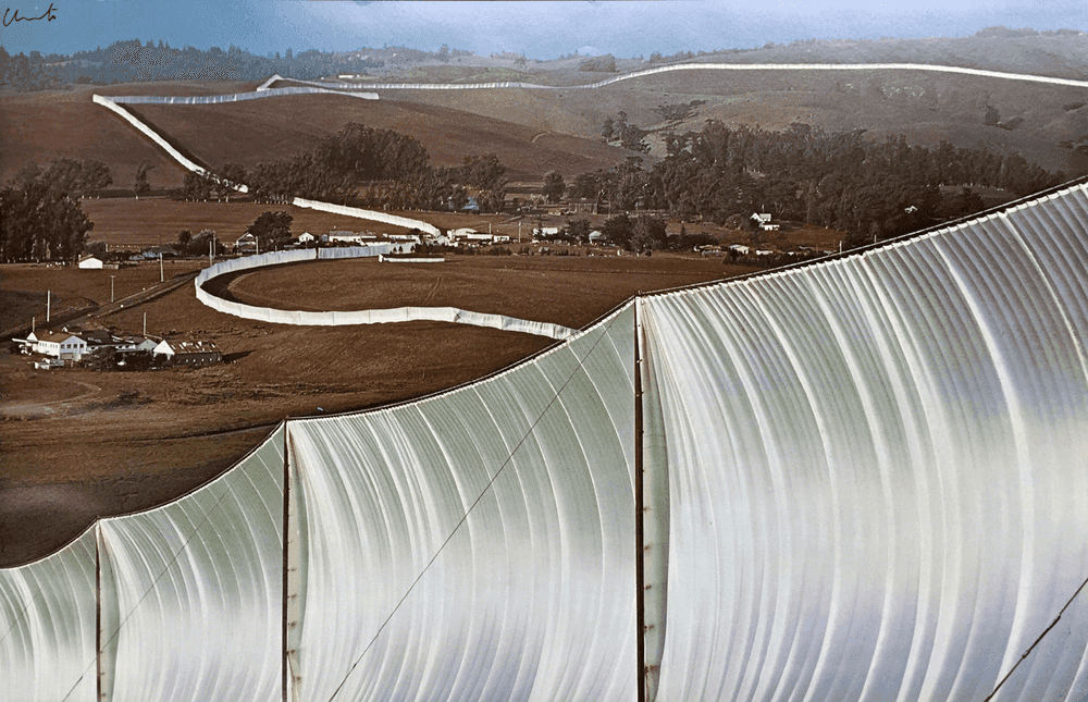 Christo and Jeanne-Claude, ‘Running Fences White ’, 1976, Print, Offset Lithograph, null,