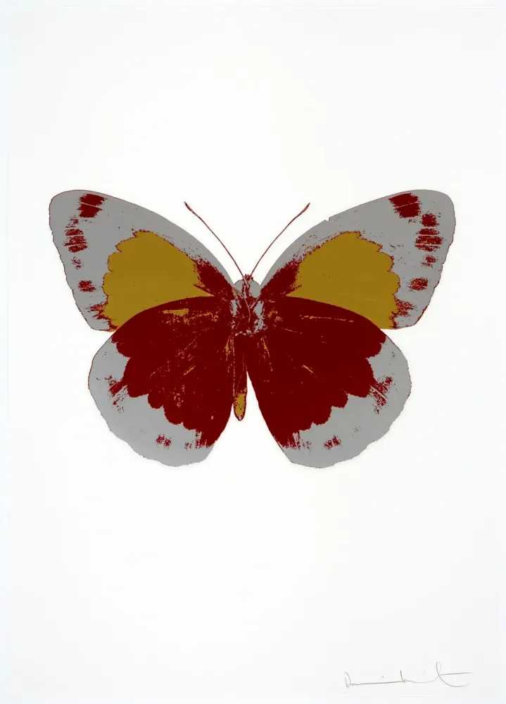 Damien Hirst, ‘Chilli Red - Silver Gloss - Oriental Gold’, 2010, Print, 2 colour foil block on 300gsm Arches 88 archival paper., Paul Stolper and Other Criteria, Numbered
