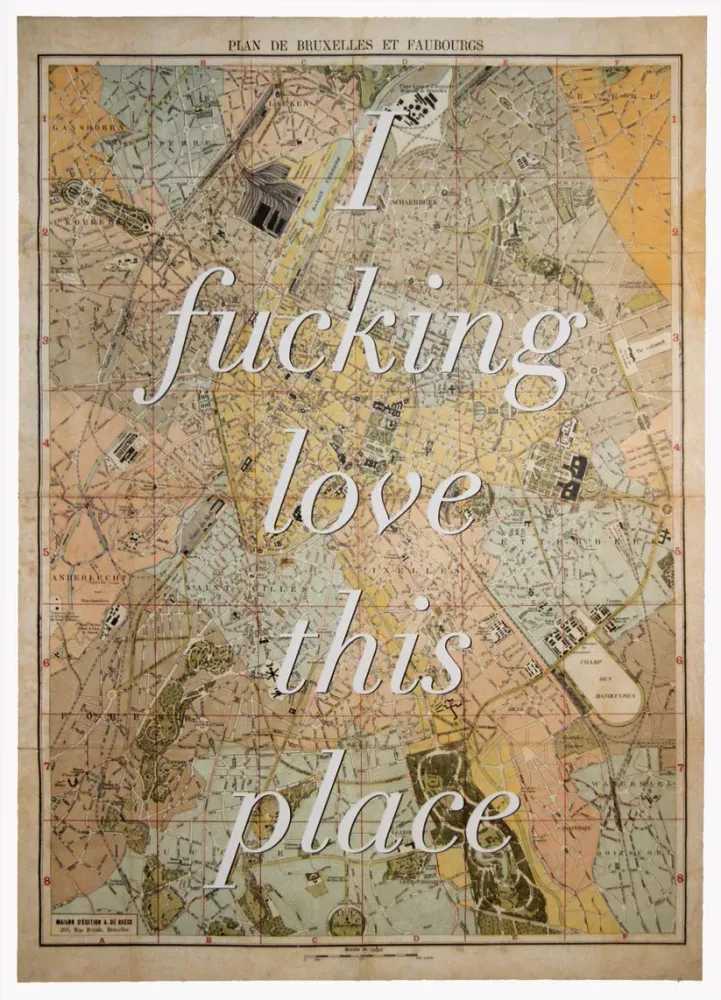 Dave Buonaguidi, ‘I Fucking Love This Place (Brussels)’, 2016, Print, Lithograph with a 1 Colour Screenprint Overlay on Fedrigoni Arcoprint EW 250gsm Paper, null, Numbered