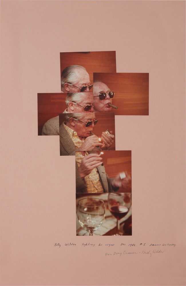 David Hockney, ‘Billy Wilder Lighting His Cigar’, 1982, Print, Archival photograph, null, Numbered