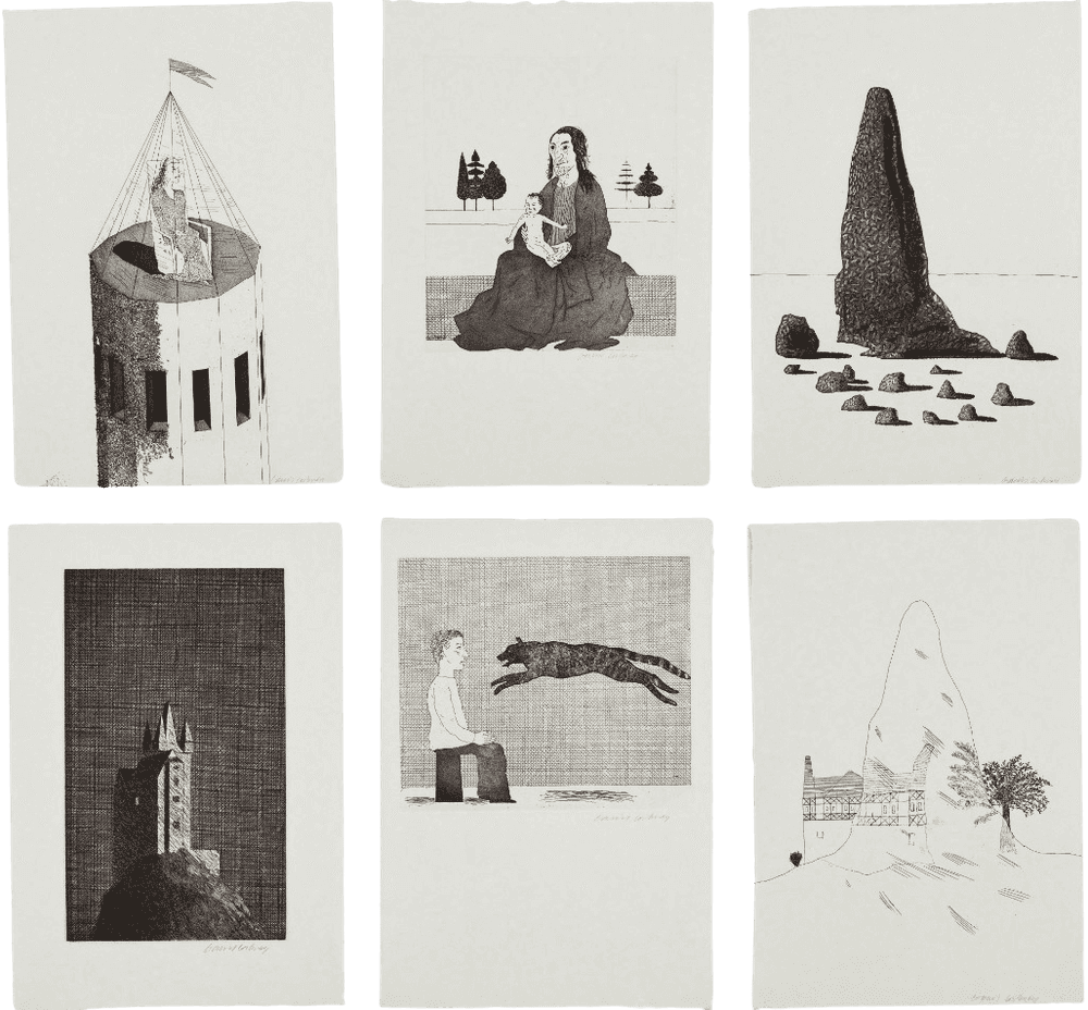 David Hockney, ‘Illustrations for Six Fairy Tales From The Brothers Grimm Edition A - Complete Set’, 1970, Print, Hand-etched image, null, Numbered