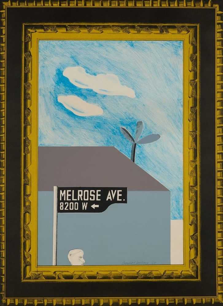 David Hockney, ‘Picture Of Melrose Avenue In An Ornate Gold Frame’, 1965, Print, Colour lithograph, null, Numbered