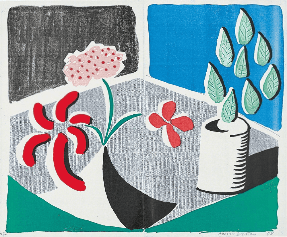 David Hockney, ‘Red Flowers And Green Leaves, Separate, May 1988’, 1988, Print, Digitally produced work, null, Numbered