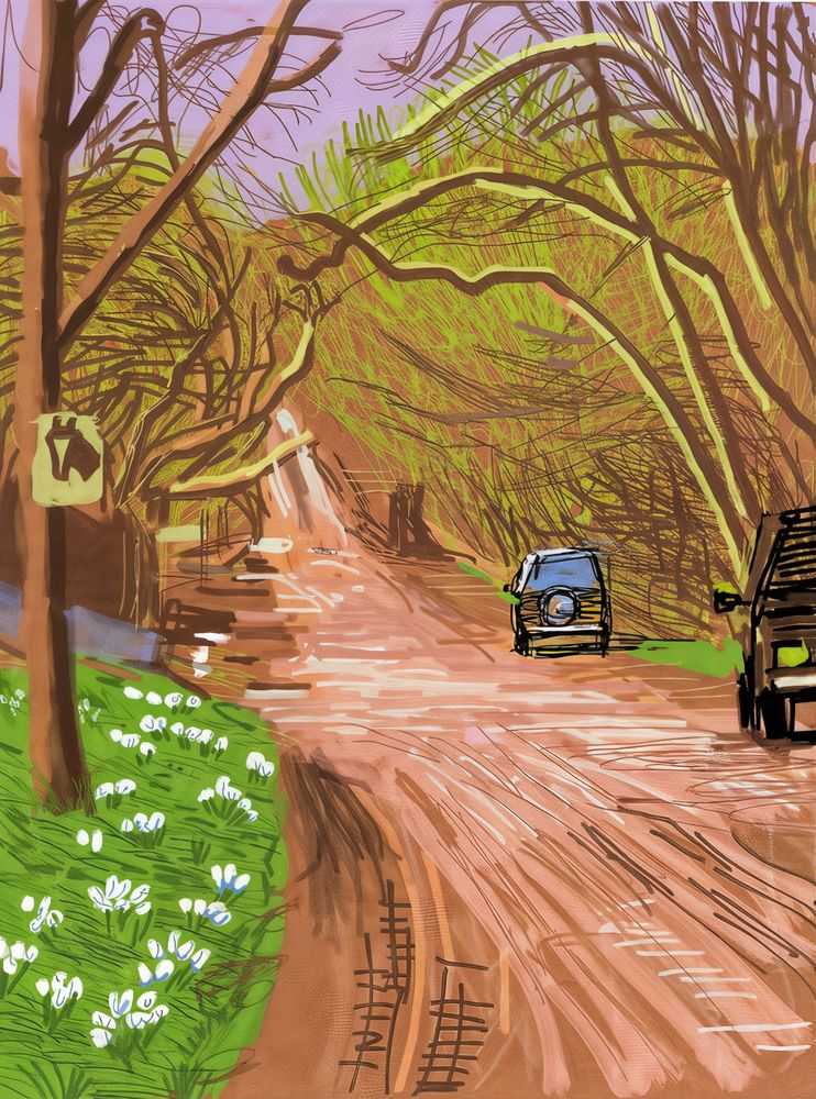 David Hockney, ‘The Arrival Of Spring In Woldgate East Yorkshire 25th March 2011’, 2011, Print, Digital media impression, null, Numbered