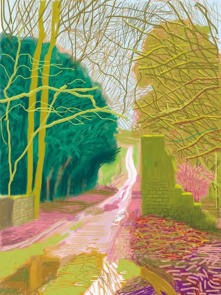 David Hockney, ‘The Arrival Of Spring In Woldgate East Yorkshire 29th January 2011’, 2011, Print, Digital reproduction, null, Numbered