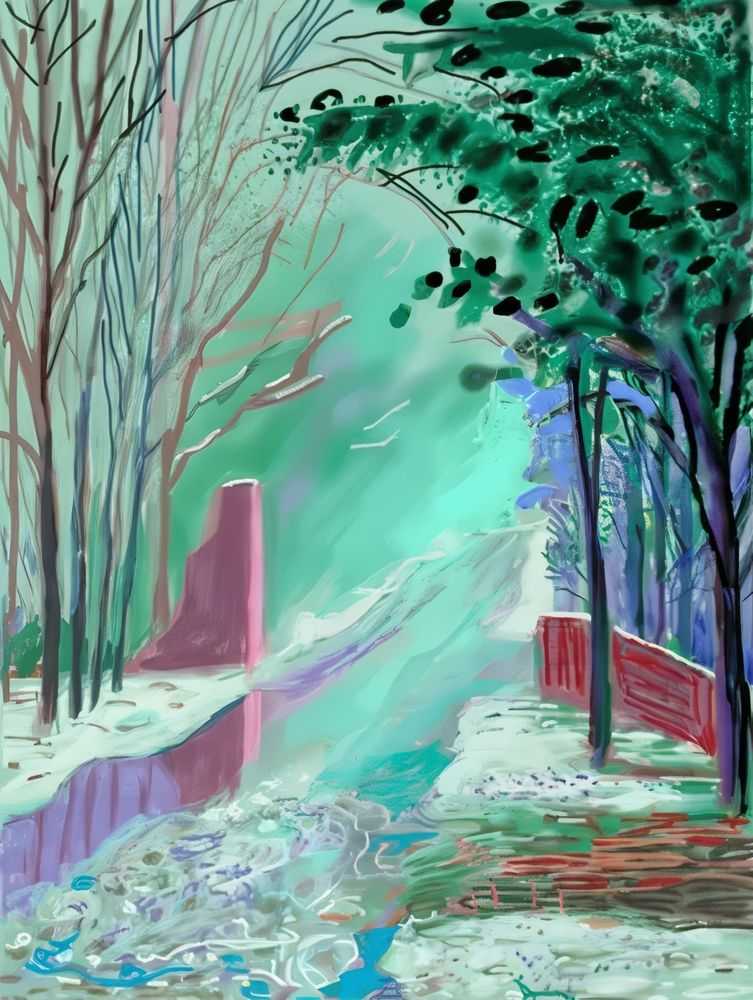 David Hockney, ‘The Arrival Of Spring In Woldgate East Yorkshire 3rd January 2011’, 2011, Print, Digitally produced work, null, Numbered