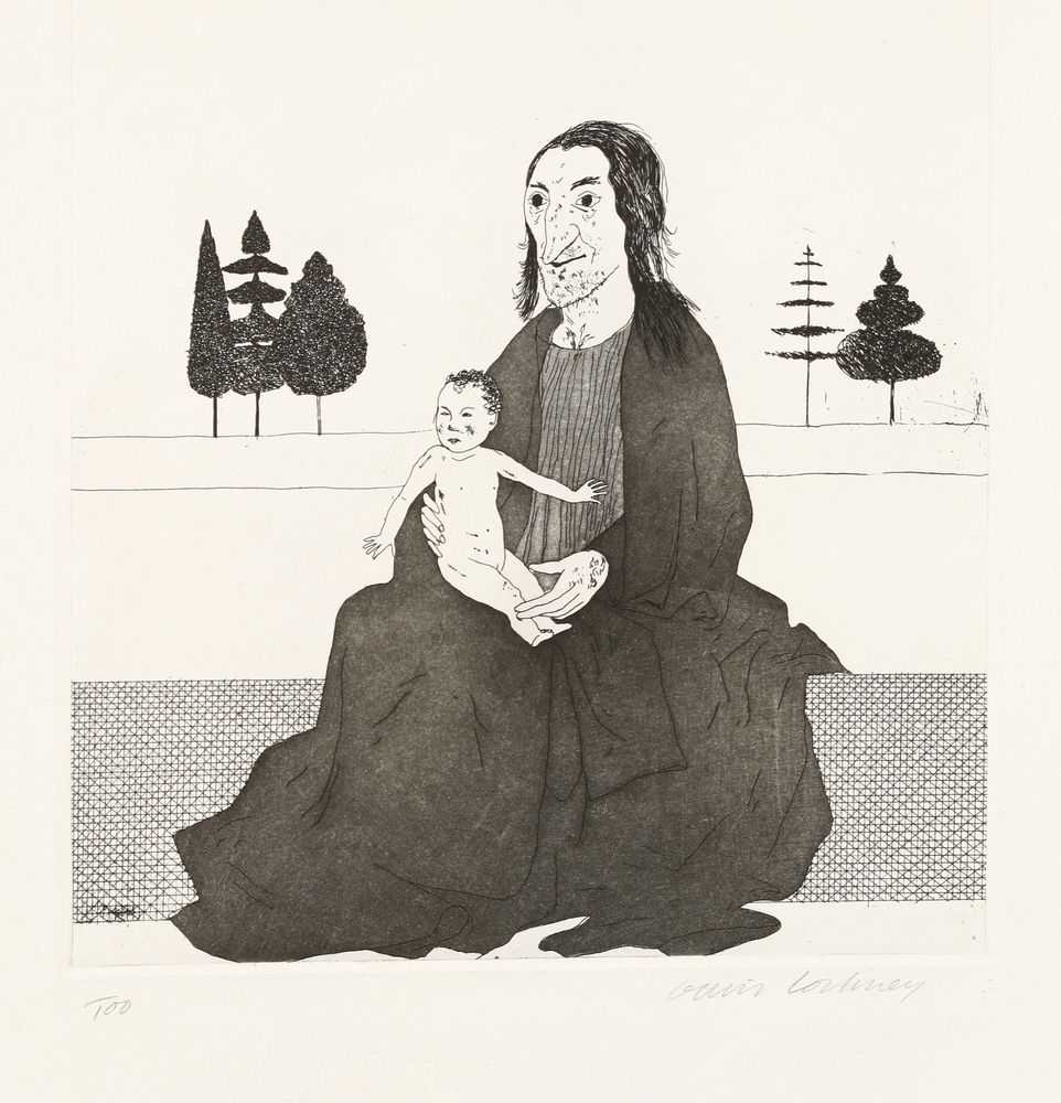David Hockney, ‘The Enchantress With The Baby Rapunzel’, 1969, Print, Fine line intaglio, null, Numbered