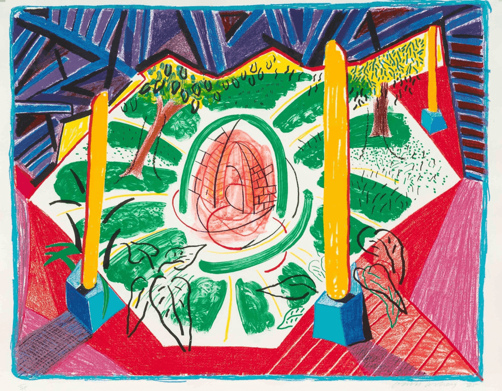 David Hockney, ‘View Of Hotel Well II’, 1985, Print, Traditional etching, null, Numbered