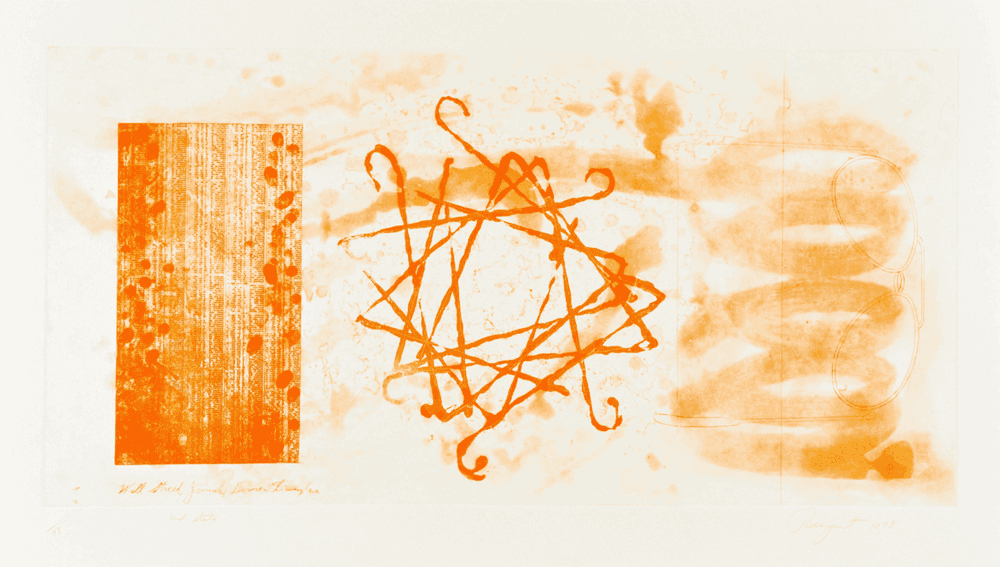 James Rosenquist, ‘1st Wall St Journal, Dinner Triangles (2nd State)’, 1978, Print, Etching, Multiples, Inc., Numbered