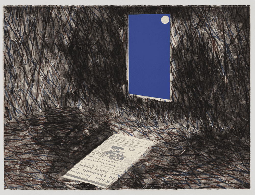 James Rosenquist, ‘Moon Beam Mistaken For The News’, 1971, Print, 5-color lithograph, Graphicstudio/USF, Dated