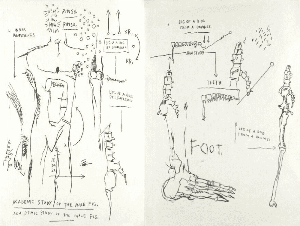 Jean-Michel Basquiat, ‘Academic Study of Male Figure, Leg of the Dog’, 1983, Print, Screenprint on Oklwara Rice Paper, null,