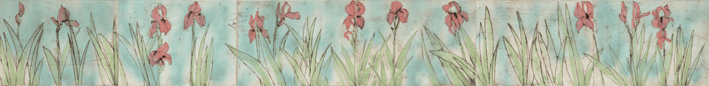 Jim Dine, ‘Rachel Cohen's Flags (State I)’, 1979, Print, Drypoint with hand-painting in blue, green and red oil on six joined sheets of Rives BFK paper, null, Numbered
