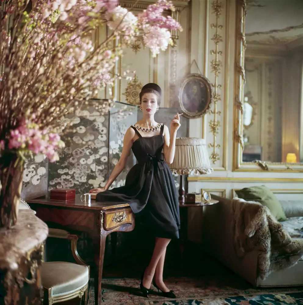 Mark Shaw, ‘Designer's Homes, Dior Smoking Black Dress (Small)’, 1960, Print, Pigment print on Hahnemϋhle photo rag paper, null,