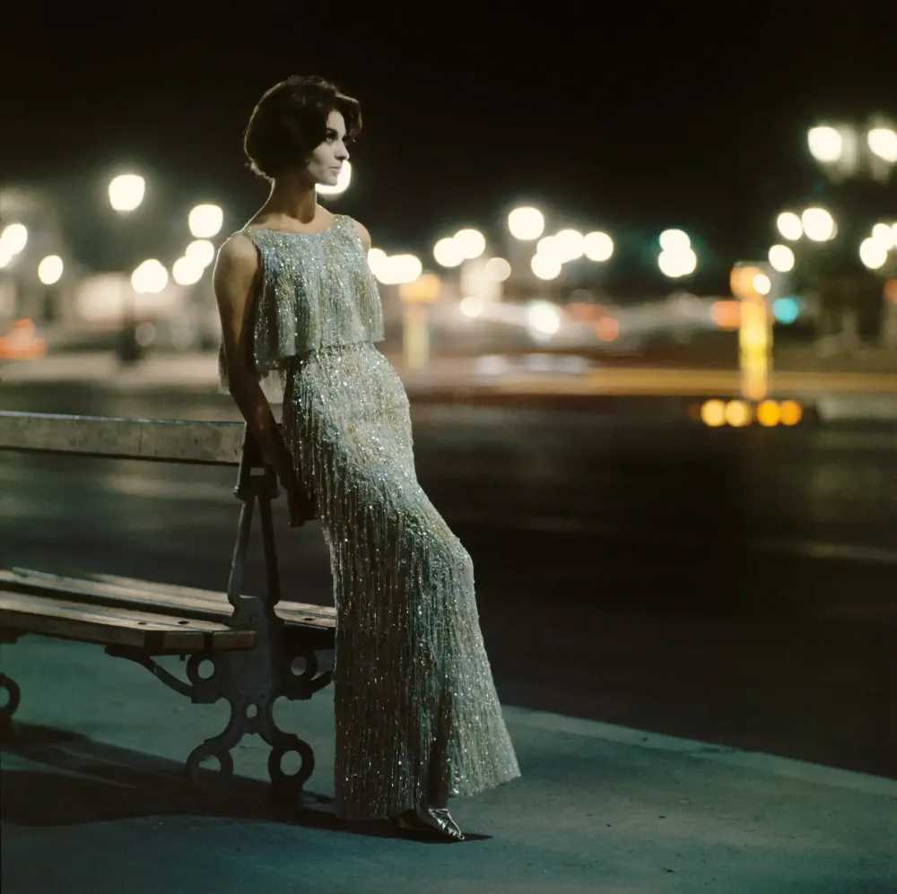 Mark Shaw, ‘Dior, Silver Sequin Dress at Night (Medium)’, 1961, Print, Pigment print on Hahnemϋhle photo rag paper, null,