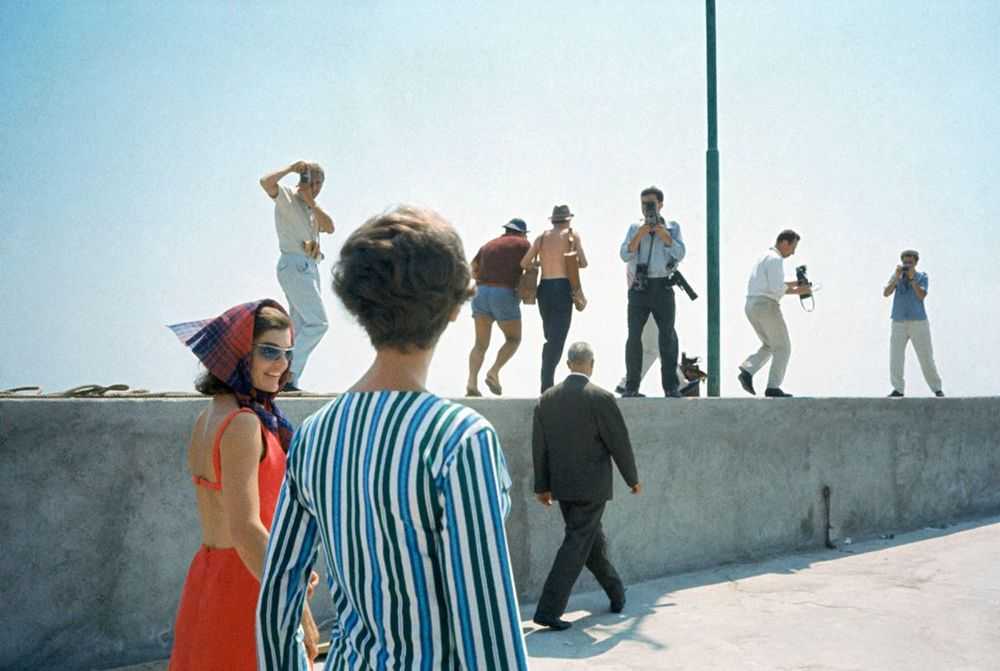 Mark Shaw, ‘Kennedy Ravello Trip, Jackie With Paparazzi, 1962’, 1962, Print, Pigment print on Hahnemϋhle photo rag paper, null,