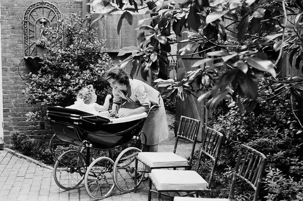 Mark Shaw, ‘Kennedys, Jackie and Caroline in Baby Carriage, Wide (Medium)’, 1959, Print, Pigment print on Hahnemϋhle photo rag paper, null,