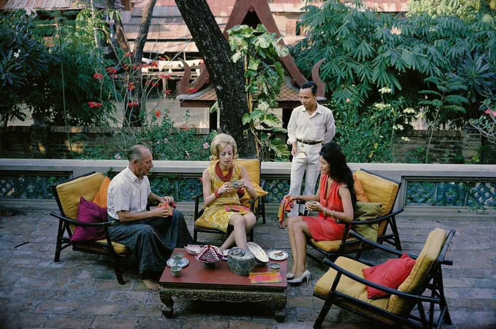 Mark Shaw, ‘Tiger Morse in Yellow, Tea With Jim Thompson 01’, 1962, Print, Pigment print on Hahnemϋhle photo rag paper, null,