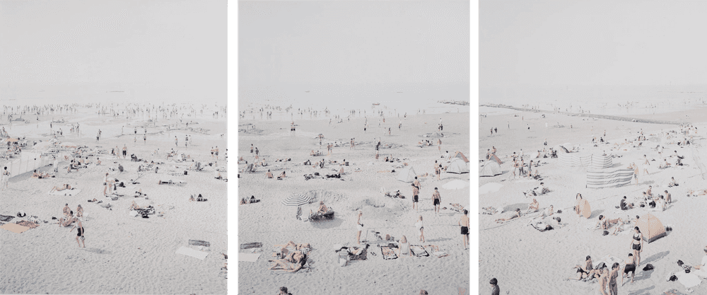 Massimo Vitali, ‘Knokke Triptych (Six Seven Eight)’, 2006, Print, Offset lithographs in colors on smooth wove paper, Steidl Verlag, Numbered
