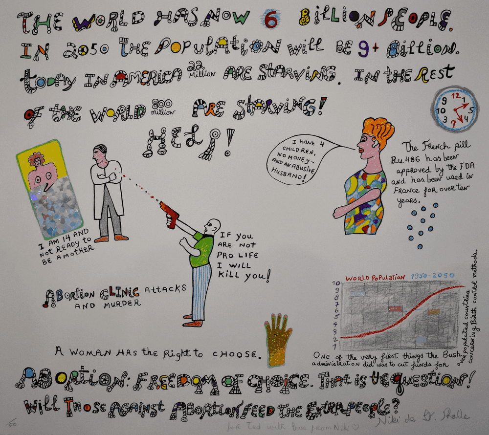 Niki de Saint Phalle, ‘Abortion - Freedom of Choice’, 2001, Print, Lithograph with Collage on Wove Paper, null, Numbered