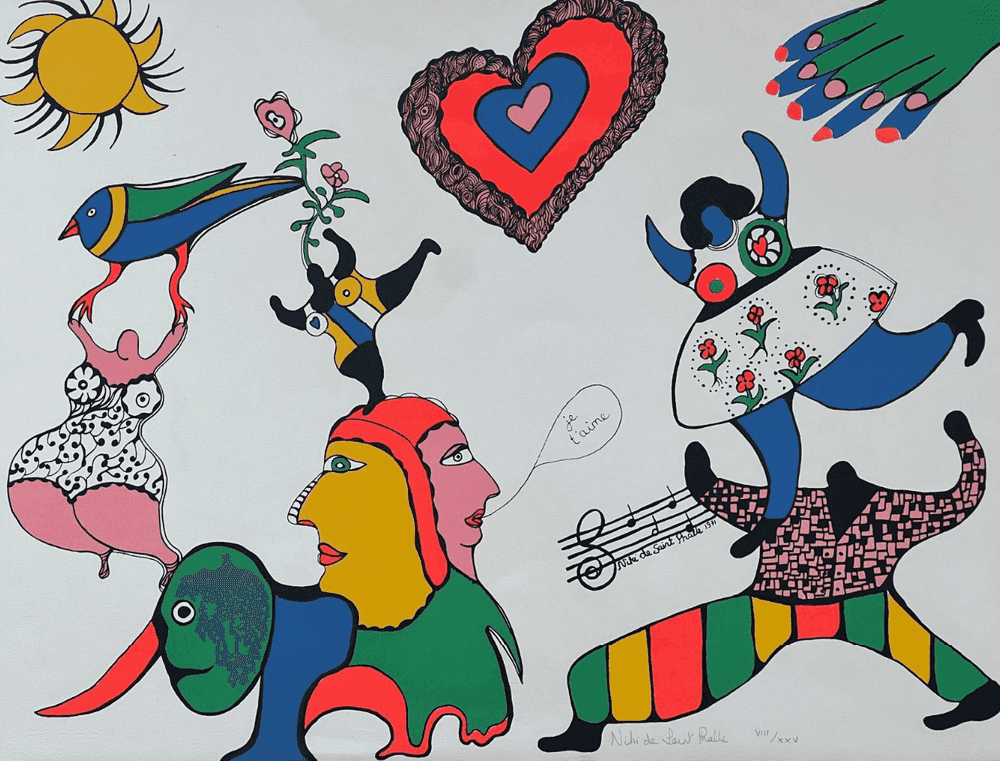 Niki de Saint Phalle, ‘I Love You ’, 1971, Print, Lithograph on paper, Éditions Euro Art Gerhard Habarta, Numbered