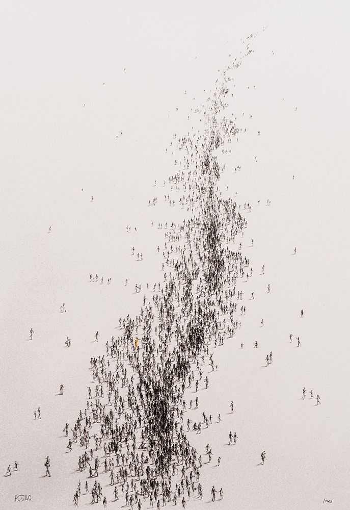 Pejac, ‘Hope (501-625)’, 15-07-2024, Print, UV pigment print on a 6-colour silkscreen printed background 410gsm Somerset Tub-sized Radiant white 100% cotton paper, finished with hand-applied 24 carat gold leaf and ink details, Avant Arte, Numbered, Handfinished