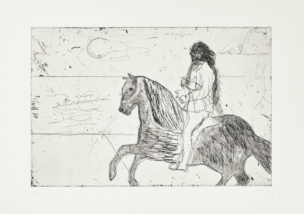 Peter Doig, ‘Horse and Rider II’, 2014, Print, Etching from copper plate on Zerkall paper 350 g/m², null,