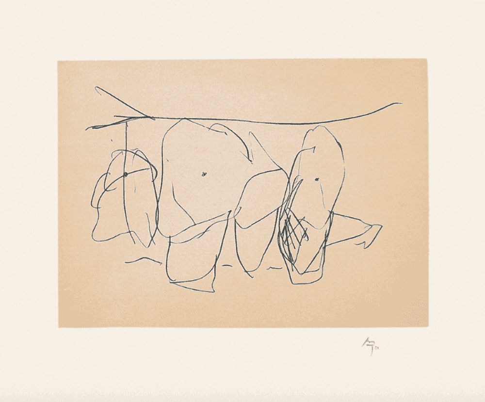 Robert Motherwell, ‘Mexico City Personages I’, 1988, Print, Lithograph and chine applique, null, Numbered