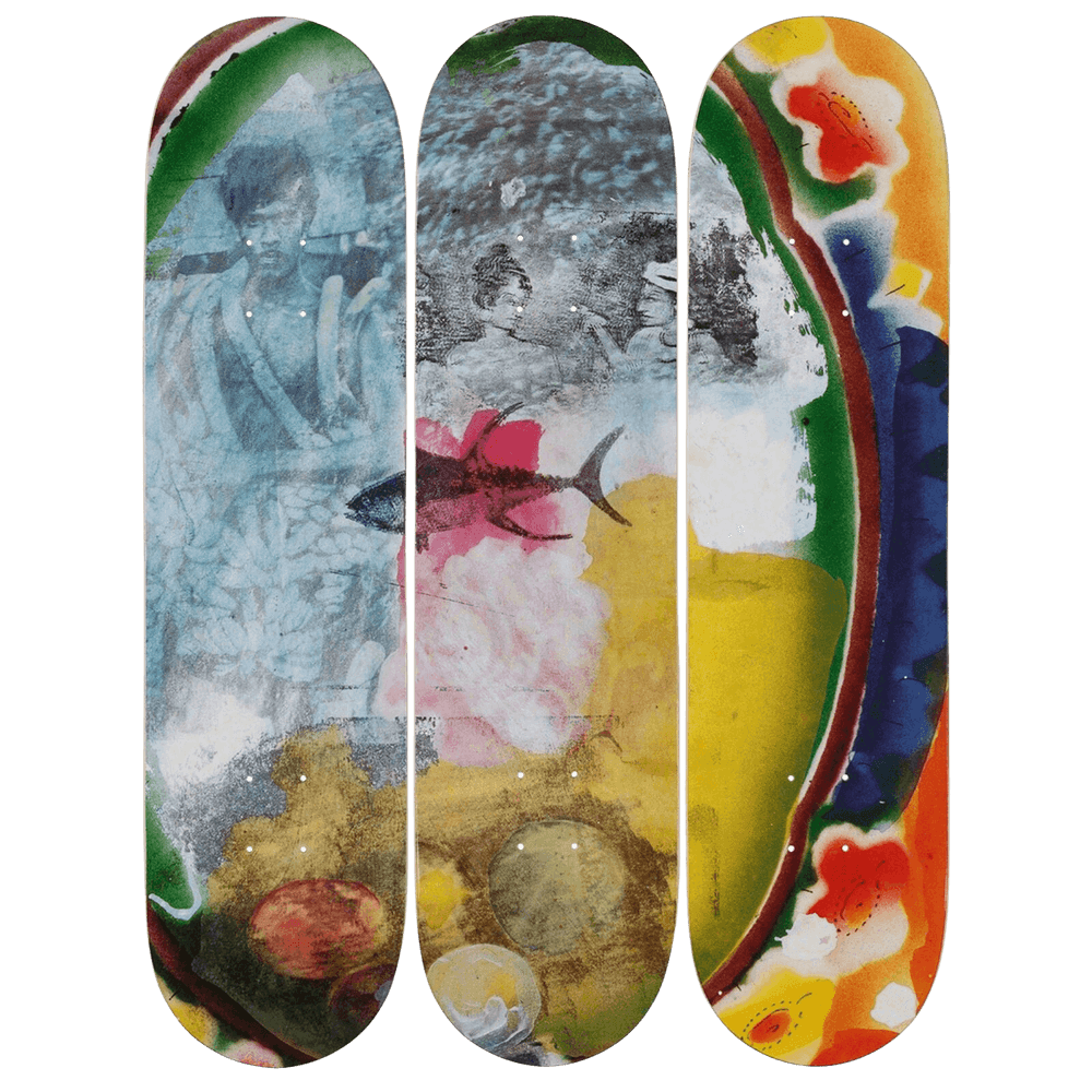 Robert Rauschenberg, ‘Sri Lanka VI Skateboard Deck Set’, 2017, Sculpture, 7-ply Canadian Maplewood with screen-print, null,