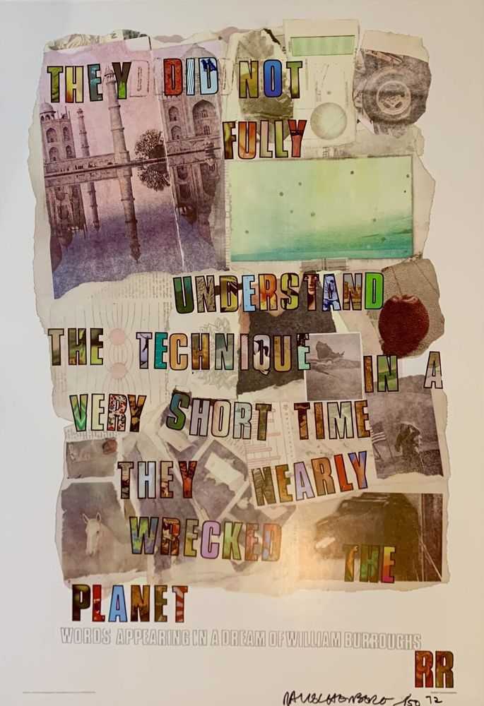 Robert Rauschenberg, ‘Words Appearing in a Dream of William Burroughs’, 1972, Print, Signed poster (offset lithograph), null, Numbered, Dated