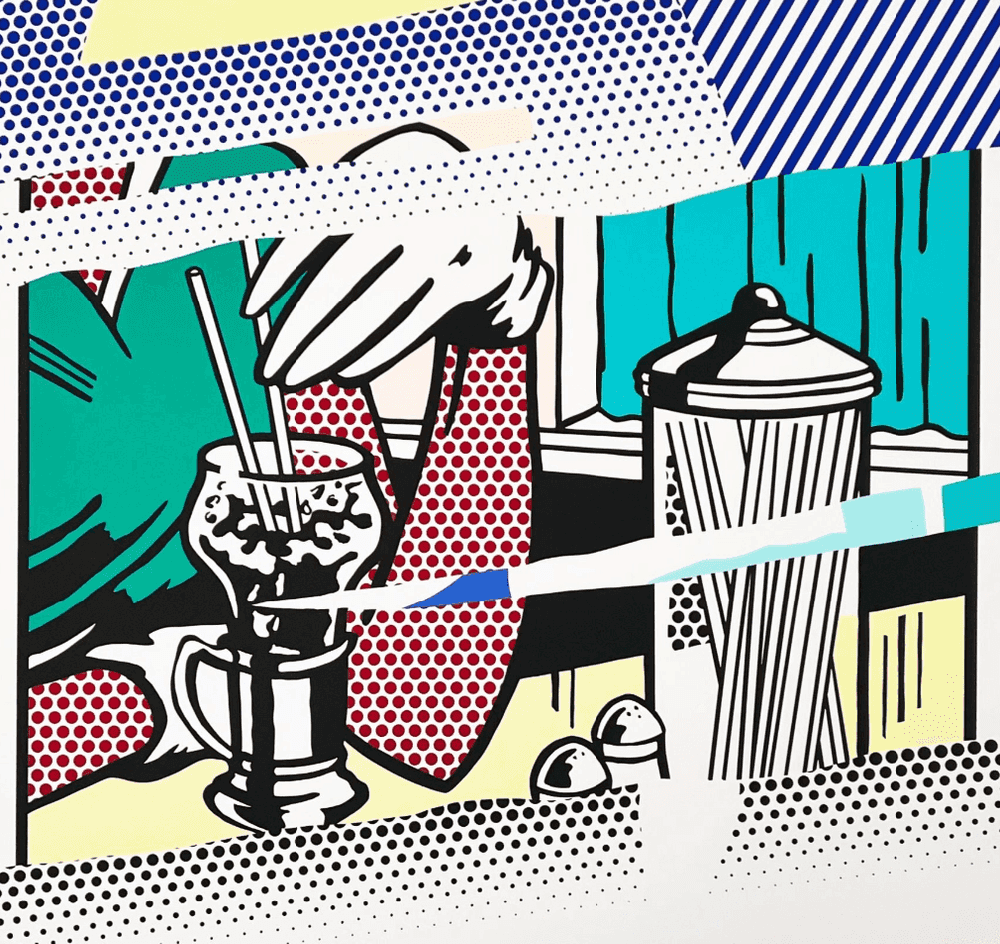 Roy Lichtenstein, ‘Reflections on Soda Fountain’, 1991, Print, Screeenprint on Rives BFK paper, Gemini G.E.L., Numbered, Dated