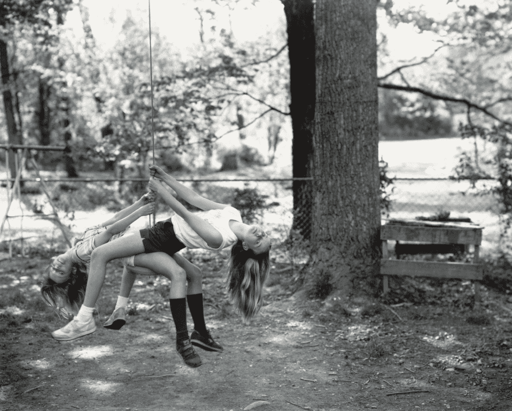 Sally Mann, ‘Robin and Jessie Swinging (At Twelve)’, 1985, Print, Silver gelatin print, null, Numbered, Dated