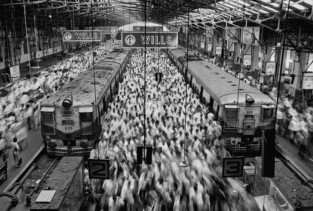 Sebastiao Salgado, ‘Church Gate Station, Western Railroad Line, Bombay, India’, 1995, Print, Platinum-palladium print, null,