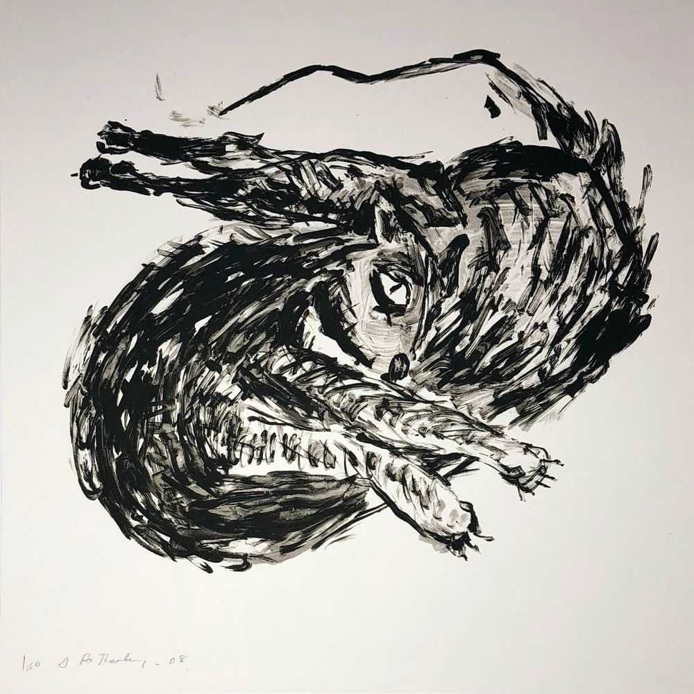 Susan Rothenberg, ‘Twisted Cat from the Artist for Obama Portfolio’, 2008, Print, Lithograph on Hahnmuhle German Etching paper, null,
