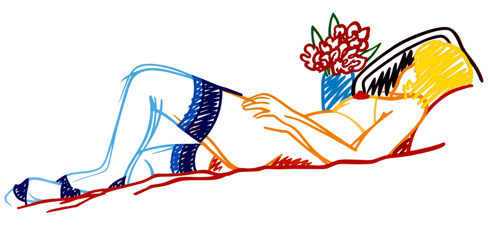 Tom Wesselmann, ‘Nude with Bouquet and Blue Stockings’, 1991, Print, Screenprint in colors on museumboard, International Images Inc., Numbered, Dated