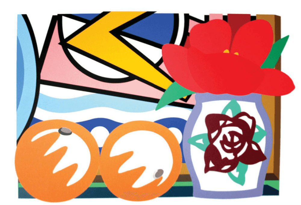 Tom Wesselmann, ‘Still Life with Lichtenstein and Two Oranges’, 1993, Print, Screenprint in colors, null, Numbered