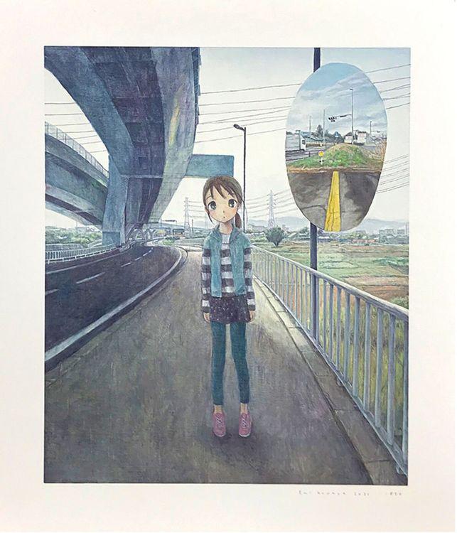A Statue of a Girl Standing Underthe Highway (Bypass)